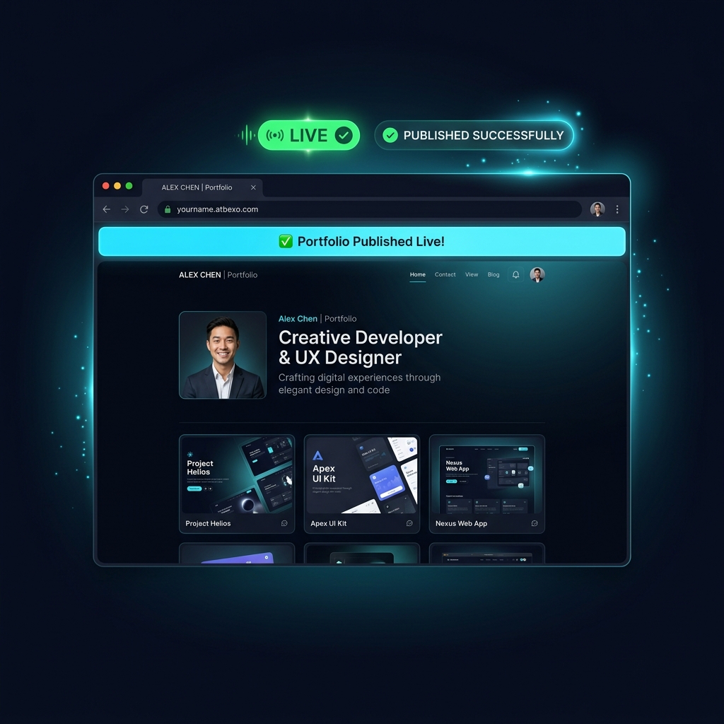 Published portfolio on the web